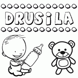 Dibujo del nombre Drusila para colorear, pintar e imprimir