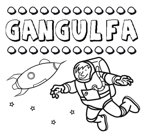 Dibujo del nombre Gangulfa para colorear, pintar e imprimir
