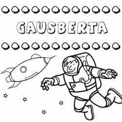 Dibujo del nombre Gausberta para colorear, pintar e imprimir