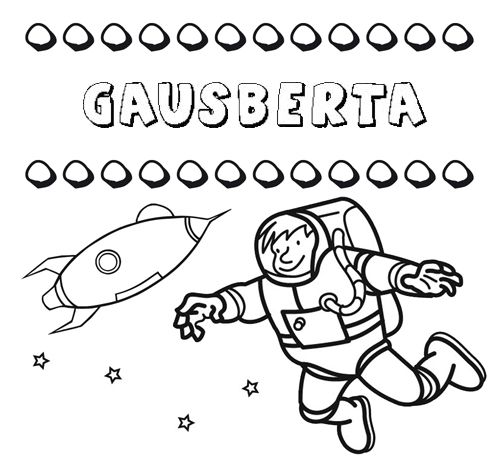 Dibujo del nombre Gausberta para colorear, pintar e imprimir