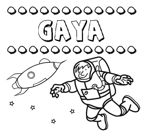 Dibujo del nombre Gaya para colorear, pintar e imprimir