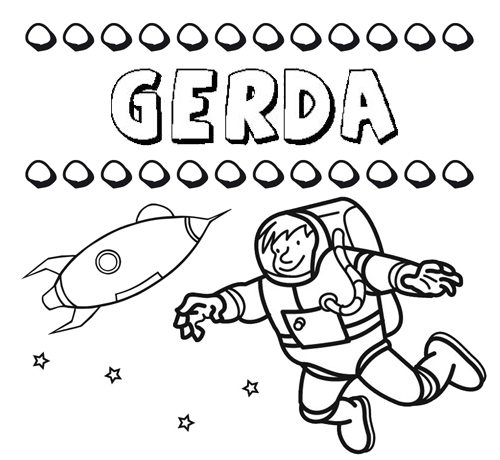 Dibujo del nombre Gerda para colorear, pintar e imprimir