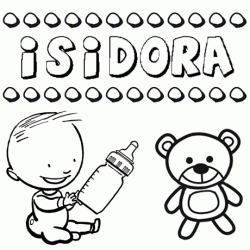 Dibujo del nombre Isidora para colorear, pintar e imprimir