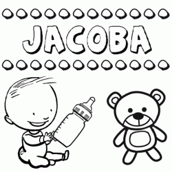 Dibujo del nombre Jacoba para colorear, pintar e imprimir