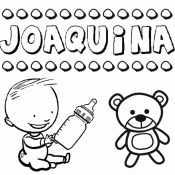 Dibujo con el nombre Joaquina para colorear, pintar e imprimir