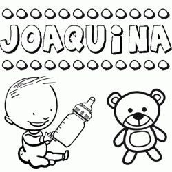 Dibujo del nombre Joaquina para colorear, pintar e imprimir