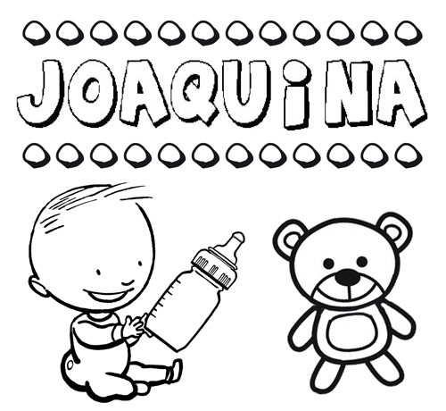 Dibujo del nombre Joaquina para colorear, pintar e imprimir