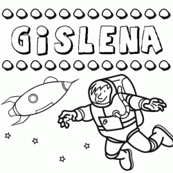 Dibujo del nombre Gislena para colorear, pintar e imprimir