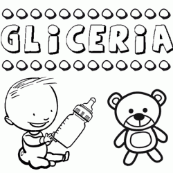 Dibujo del nombre Gliceria para colorear, pintar e imprimir