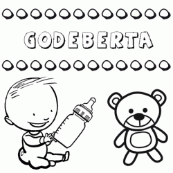 Dibujo del nombre Godeberta para colorear, pintar e imprimir