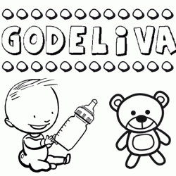 Dibujo del nombre Godeliva para colorear, pintar e imprimir
