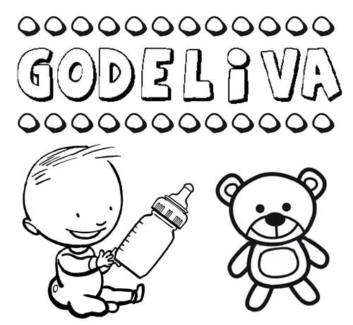 Dibujo del nombre Godeliva para colorear, pintar e imprimir