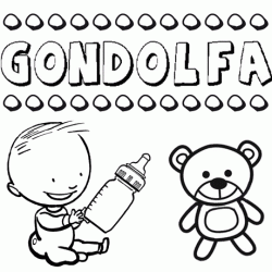 Dibujo del nombre Gondolfa para colorear, pintar e imprimir
