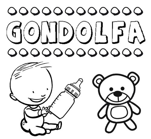 Dibujo del nombre Gondolfa para colorear, pintar e imprimir
