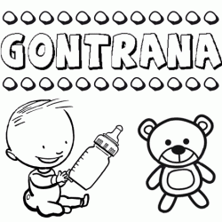 Dibujo del nombre Gontrana para colorear, pintar e imprimir