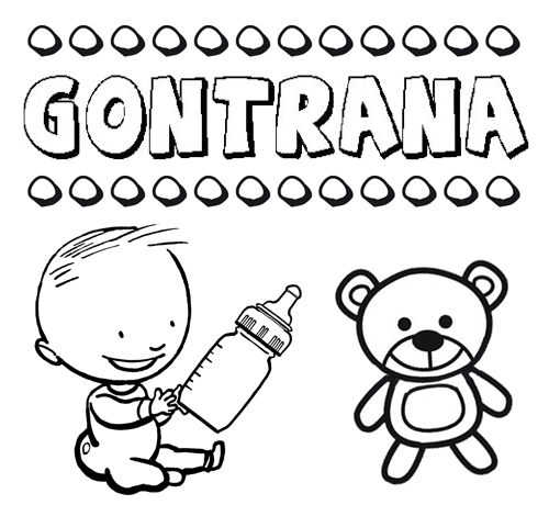 Dibujo del nombre Gontrana para colorear, pintar e imprimir