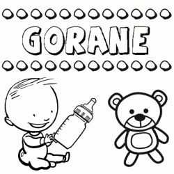 Dibujo del nombre Gorane para colorear, pintar e imprimir