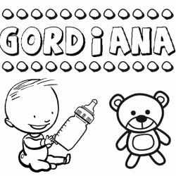 Dibujo del nombre Gordiana para colorear, pintar e imprimir