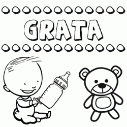 Dibujo del nombre Grata para colorear, pintar e imprimir