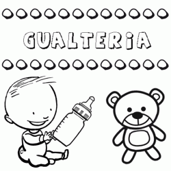 Dibujo del nombre Gualteria para colorear, pintar e imprimir