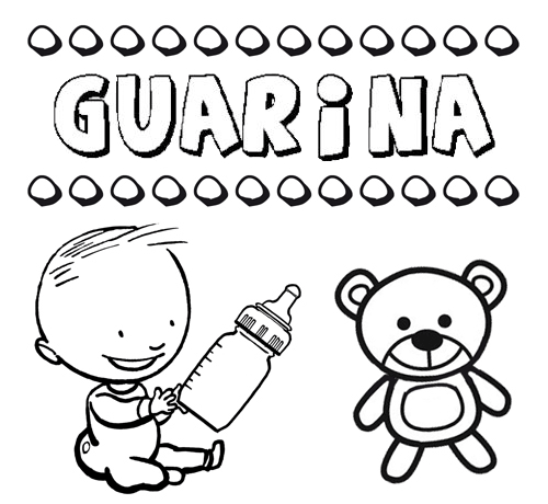 Dibujo del nombre Guarina para colorear, pintar e imprimir