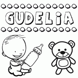 Dibujo del nombre Gudelia para colorear, pintar e imprimir