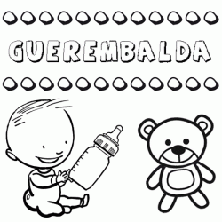 Dibujo del nombre Guerembalda para colorear, pintar e imprimir