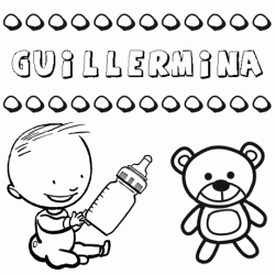 Dibujo del nombre Guillermina para colorear, pintar e imprimir