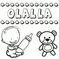 Dibujo del nombre Olalla para colorear, pintar e imprimir