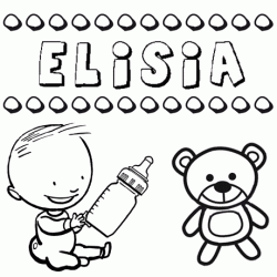Dibujo del nombre Elisia para colorear, pintar e imprimir