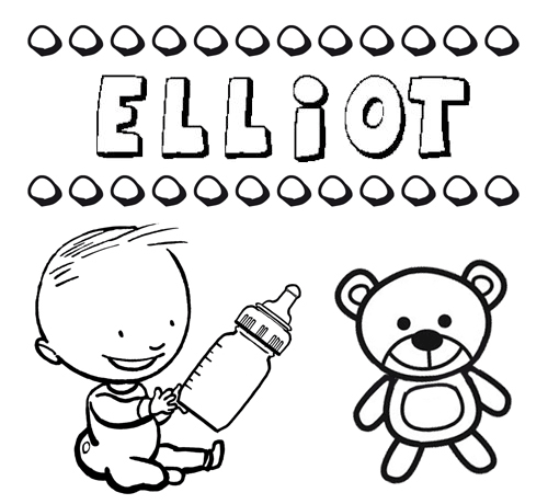 Dibujo del nombre Elliot para colorear, pintar e imprimir