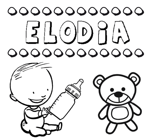 Dibujo del nombre Elodia para colorear, pintar e imprimir