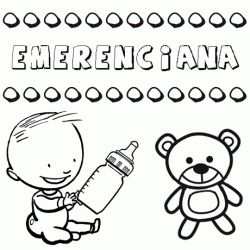 Dibujo del nombre Emerenciana para colorear, pintar e imprimir