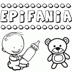 Dibujo del nombre Epifania para colorear, pintar e imprimir