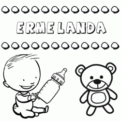 Dibujo del nombre Ermelanda para colorear, pintar e imprimir