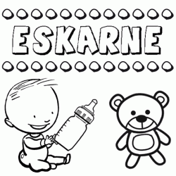 Dibujo del nombre Eskarne para colorear, pintar e imprimir