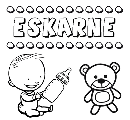 Dibujo del nombre Eskarne para colorear, pintar e imprimir