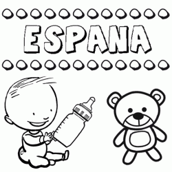 Dibujo del nombre España para colorear, pintar e imprimir