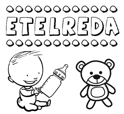 Dibujo del nombre Etelreda para colorear, pintar e imprimir