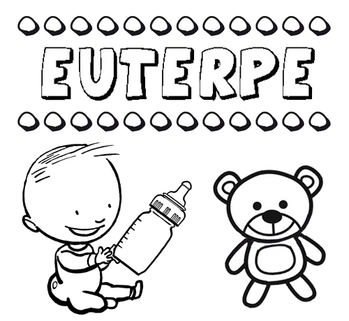 Dibujo del nombre Euterpe para colorear, pintar e imprimir