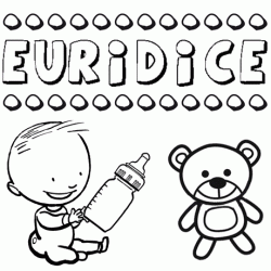 Dibujo del nombre Eurídice para colorear, pintar e imprimir