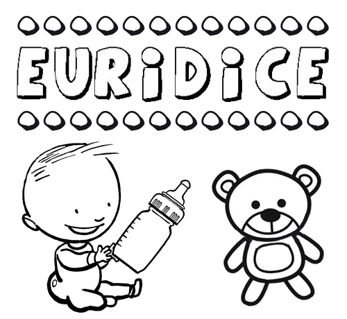 Dibujo del nombre Eurídice para colorear, pintar e imprimir