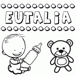 Dibujo del nombre Eutalia para colorear, pintar e imprimir