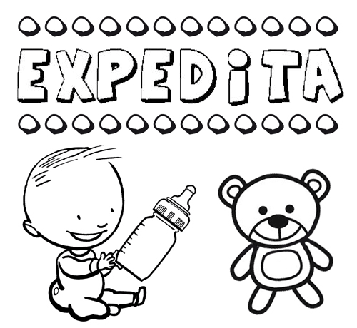 Dibujo del nombre Expedita para colorear, pintar e imprimir