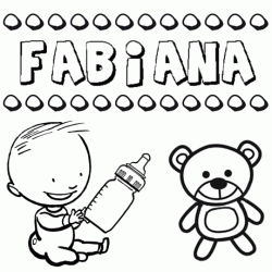 Dibujo del nombre Fabiana para colorear, pintar e imprimir