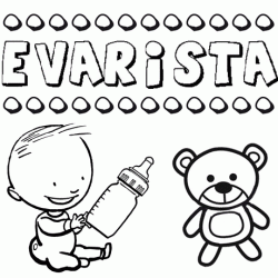 Dibujo del nombre Evarista para colorear, pintar e imprimir