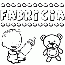 Dibujo del nombre Fabricia para colorear, pintar e imprimir