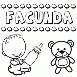 Dibujo del nombre Facunda para colorear, pintar e imprimir