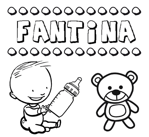 Dibujo del nombre Fantina para colorear, pintar e imprimir