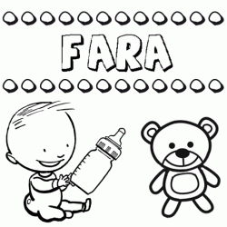 Dibujo del nombre Fara para colorear, pintar e imprimir